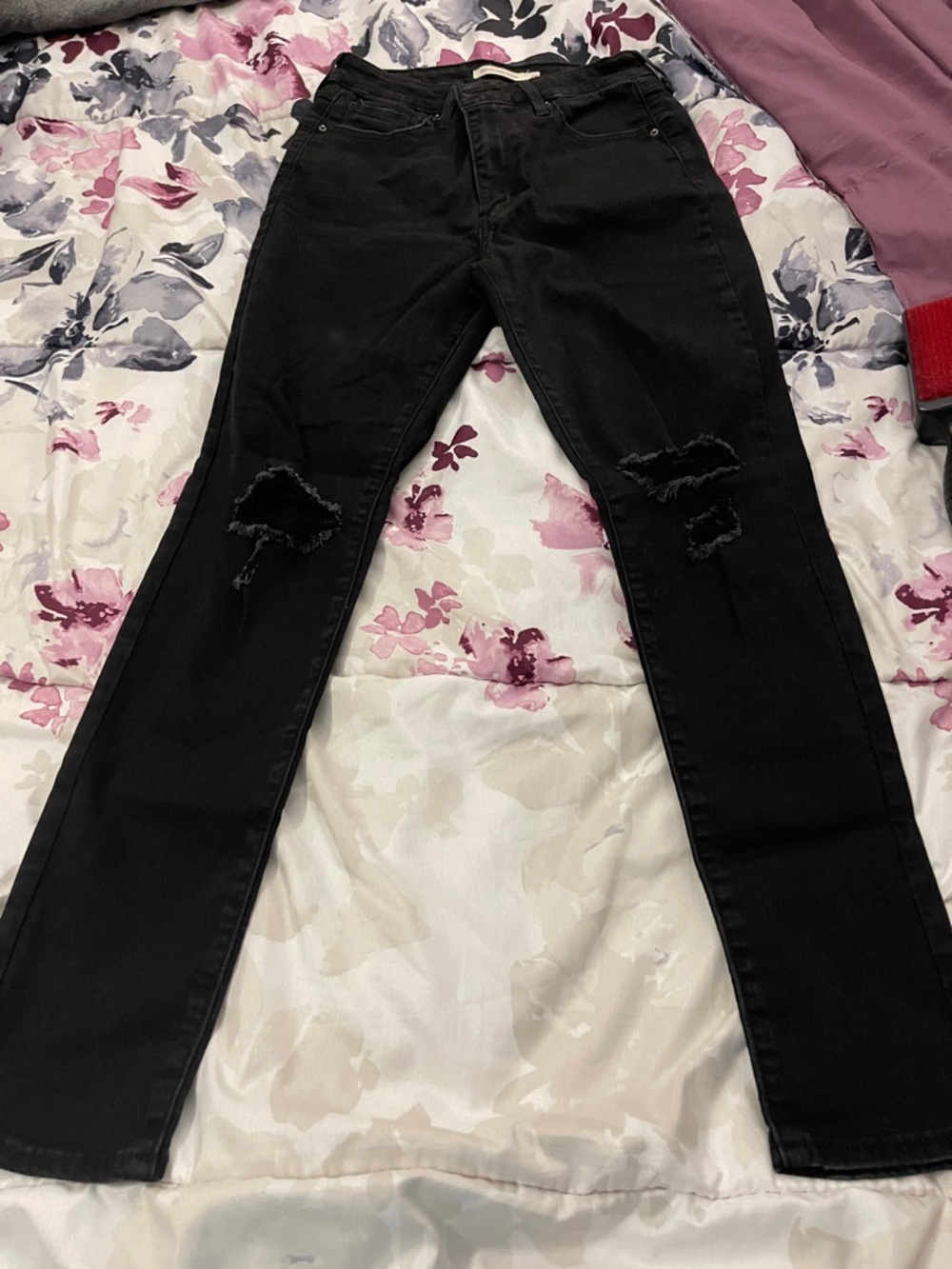 Black Ripped Women's Jeans - Classic Slim Fit